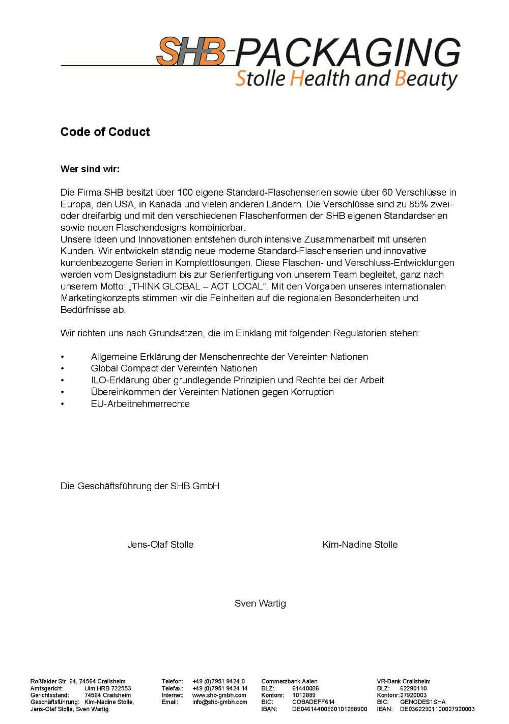 Vorschau Code of Conduct